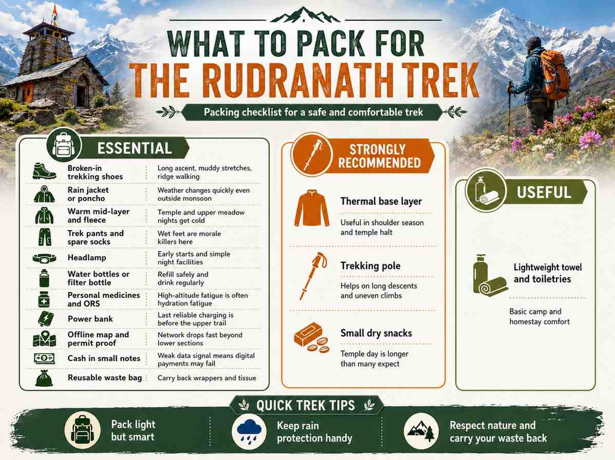 What to pack for the Rudranath Trek - Rudranath Temple Trek Guide 2026